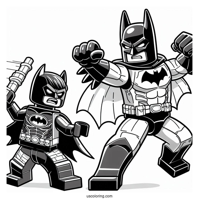Lego Batman And Robin Fighting Crime Coloring