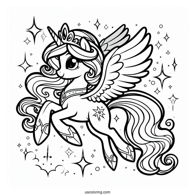 Cartoon Princess Celestia Flying