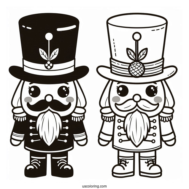 Cute Nutcracker Coloring Page With Top Hat And Mustache For Kids