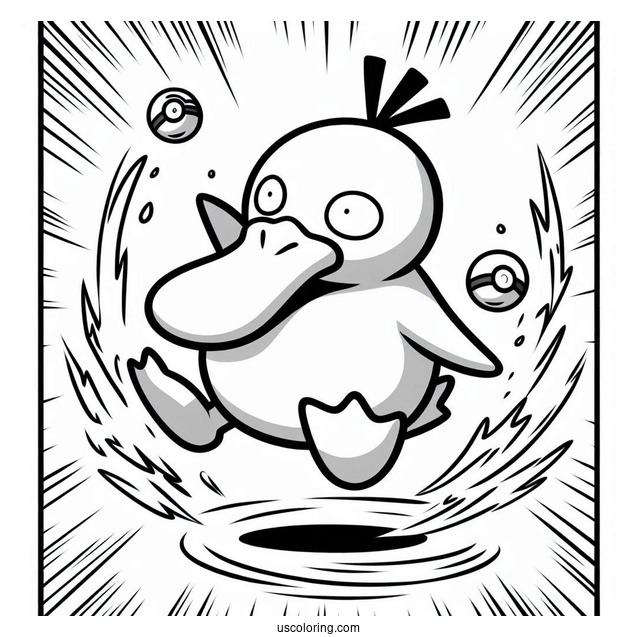 Psyduck Coloring Page Tripping Headbutt Pokemon Card