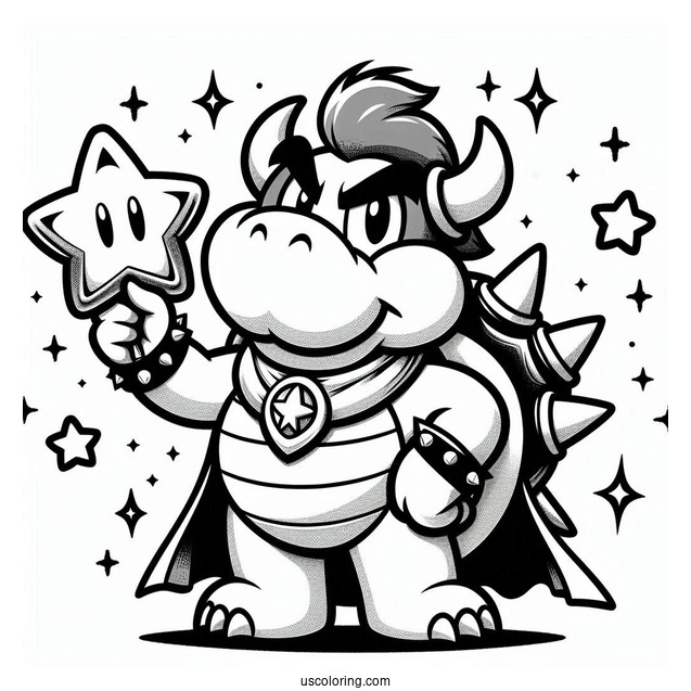 Bowser Holding Super Star