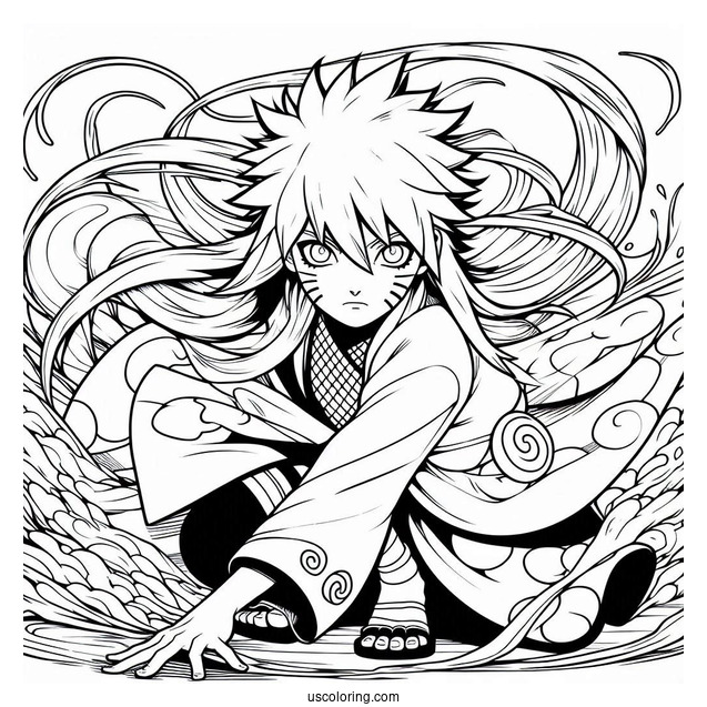 Jiraiya Ruffling Naruto Coloring Page For Kids
