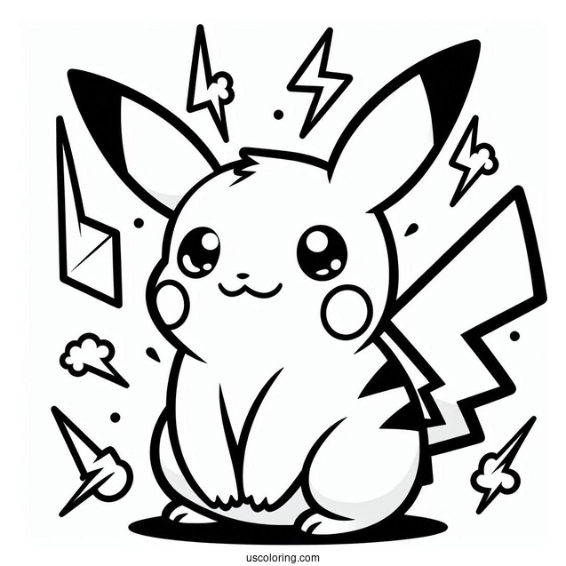 Cool Raichu Coloring Page With Lightning Cheeks