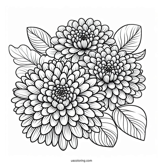 Flower Coloring Pages Of Chrysanthemum Flower Mandala