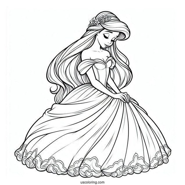 Human Ariel In Gown