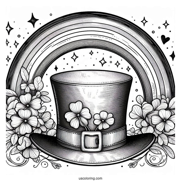 Leprechaun Hat With Full Circle Rainbow