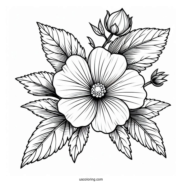 Flower Coloring Pages Of Swamp Rose Mallow Outline