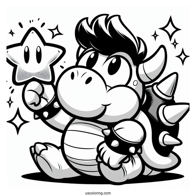 Bowser Holding Super Star