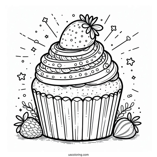 Cupcake Coloring Sheet