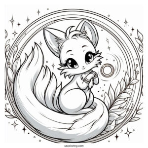 Tails Coloring Page In Front Of The Gold Ring