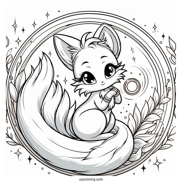 Tails Coloring Page In Front Of The Gold Ring