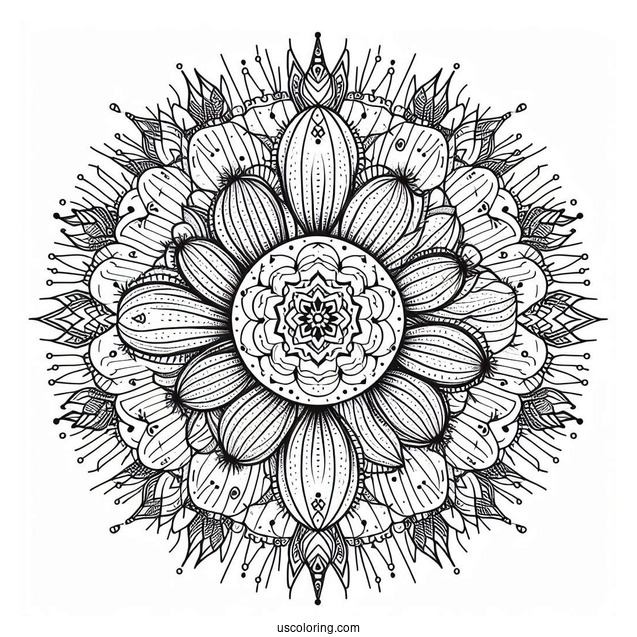 Abstract Cactus Mandala