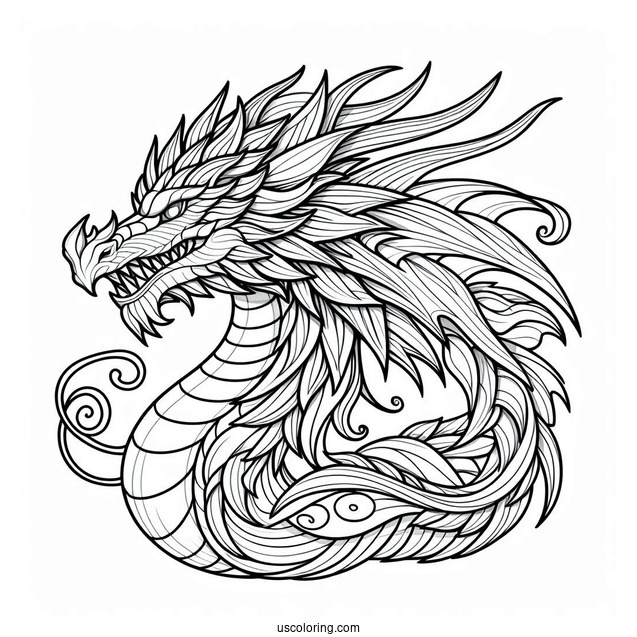 Detailed Dragon Face To Color