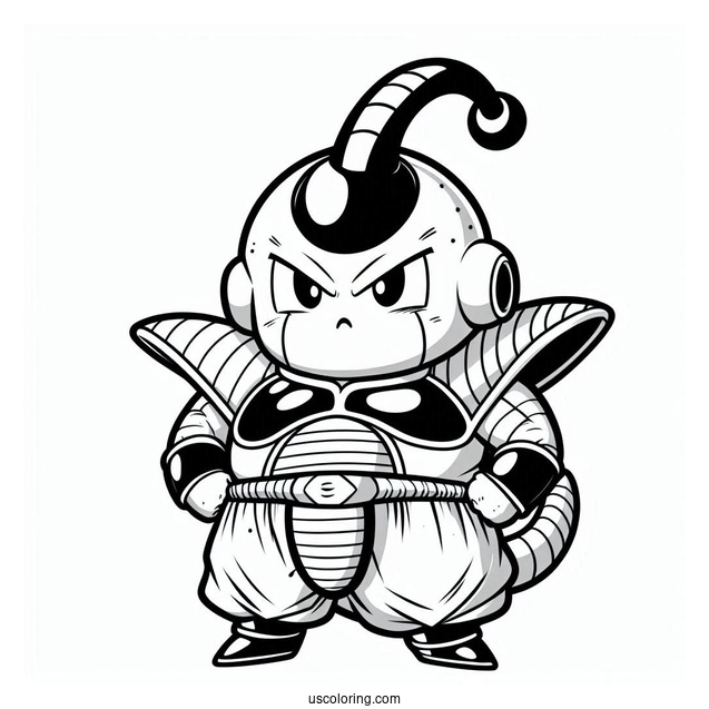 Dragon Ball Z Coloring Page Of Majin Buu’s Servant Babidi’s Minion Yakon