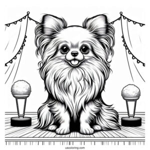 Puppy Long Hair Chihuahua Coloring Page On Stage