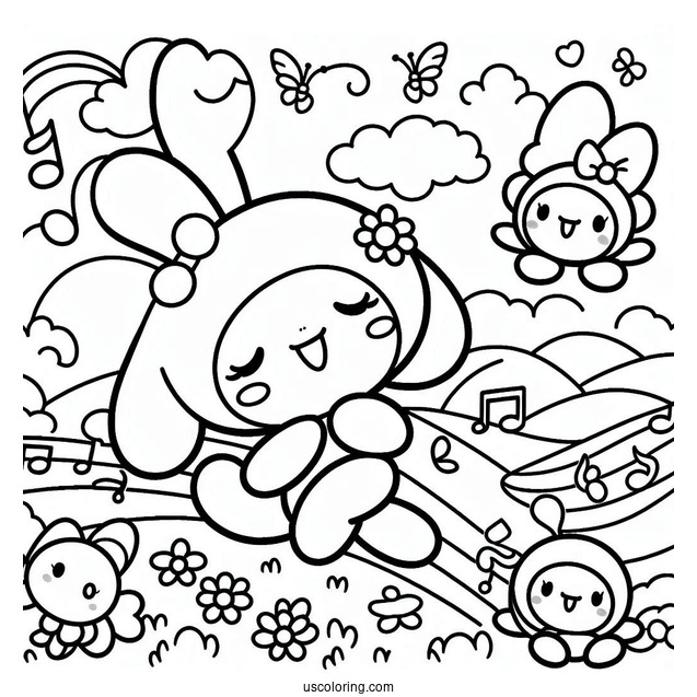 Easy My Melody Coloring Page For Kids