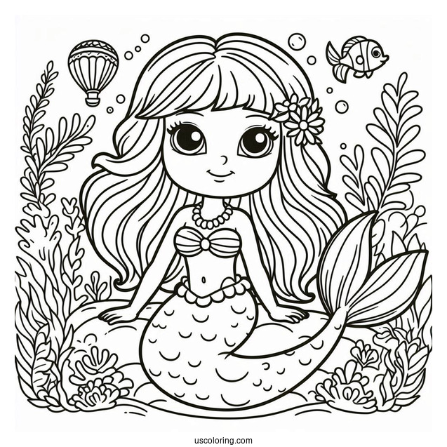 Mermaid Dora Coloring Page For Kids