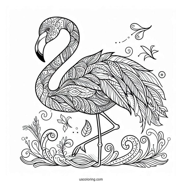 Mandala Flamingo To Color For Relaxation