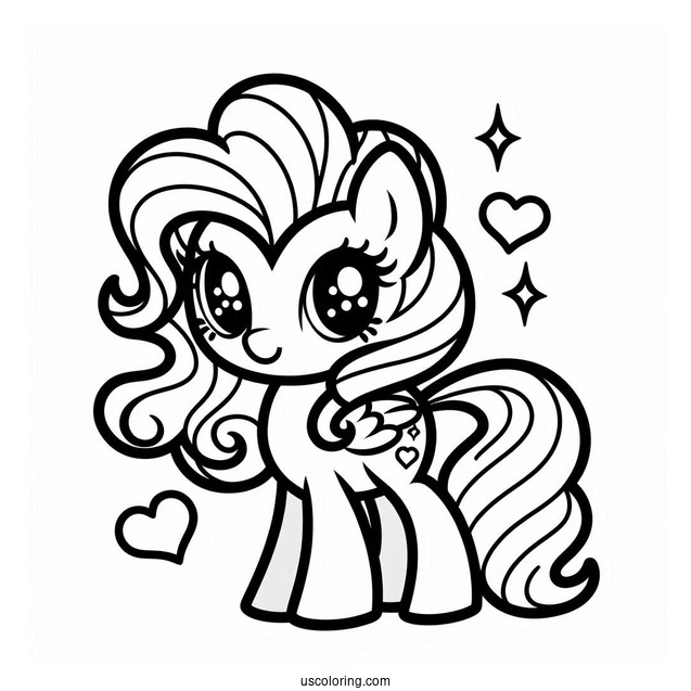 Kawaii Pinkie Pie Coloring Page For Preschoolers