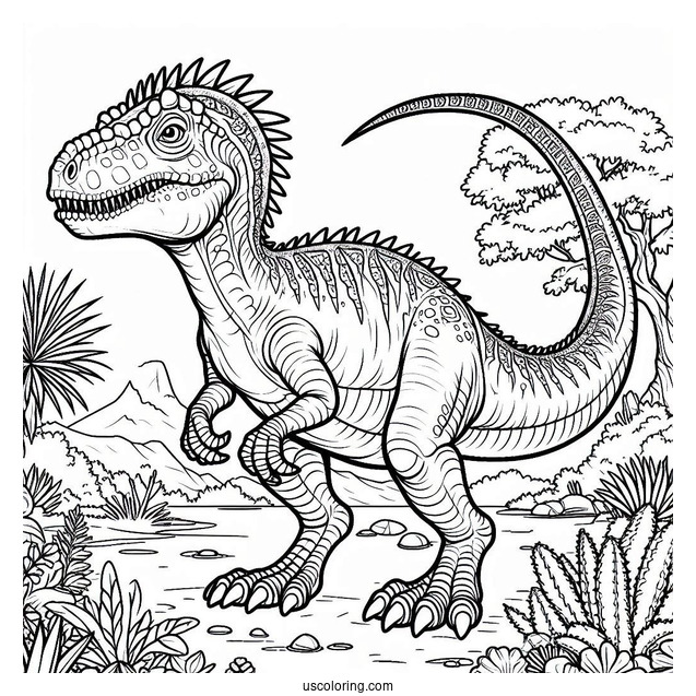 Dinosaur Coloring Page Of Dangerous Cryolophosaurus