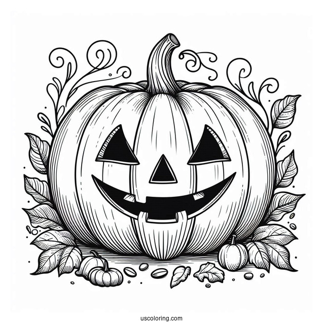 Simple Jack O Lantern Pumpkin Coloring Page Template To Color