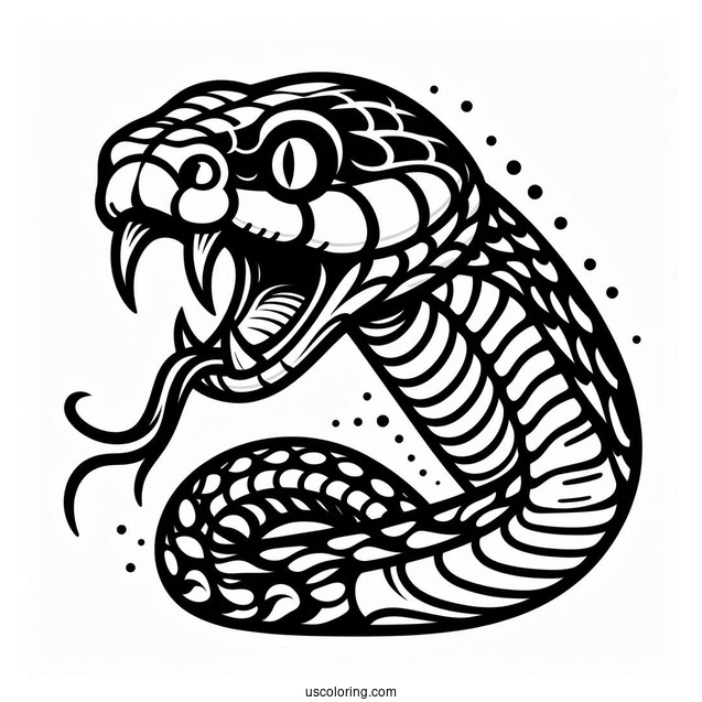 Close Up Of Snake With Fangs Out