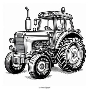 Detailed Farm Tractor To Color