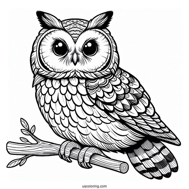 Long Eared Owl To Color