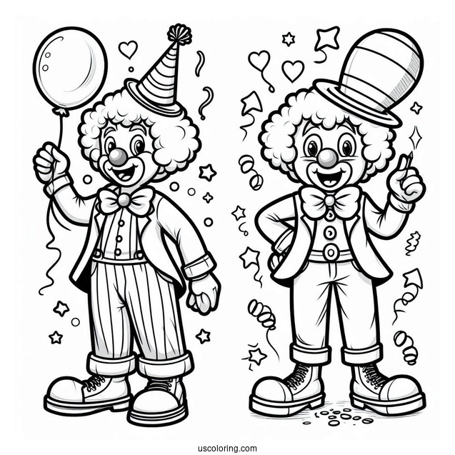 Party Clown with Big Pants Coloring In
