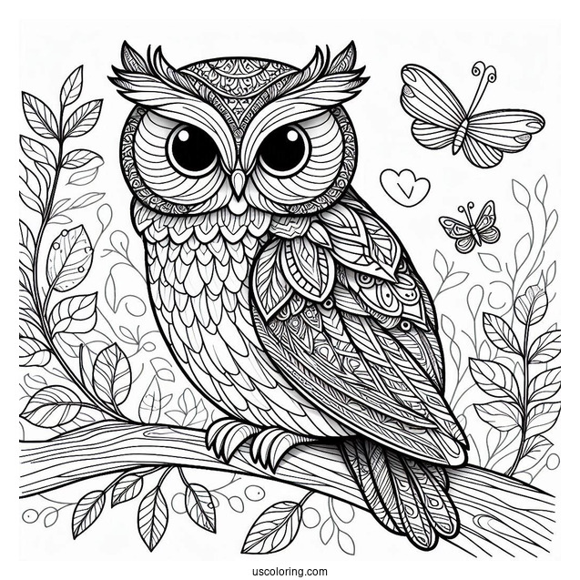 Long Eared Owl To Color