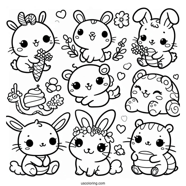 All Smiling Critters Coloring Page For Kids