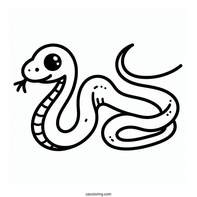 Easy Outline Of Snake To Color For Preschoolers