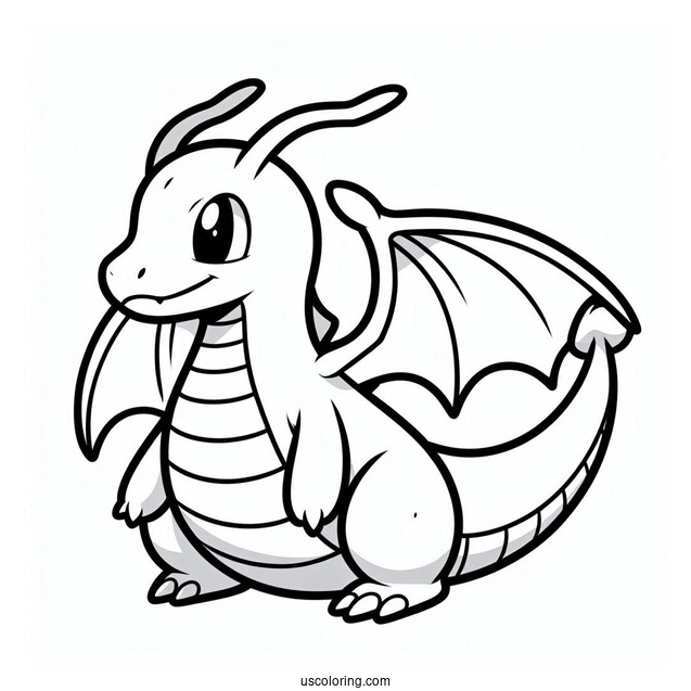 Cute Dragonite Pokemon To Color