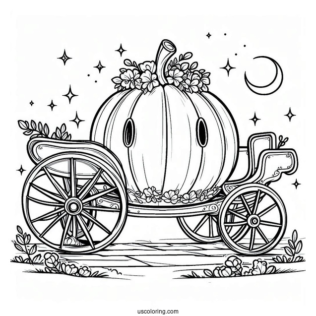 Cinderella Pumpkin Coach Coloring Sheet