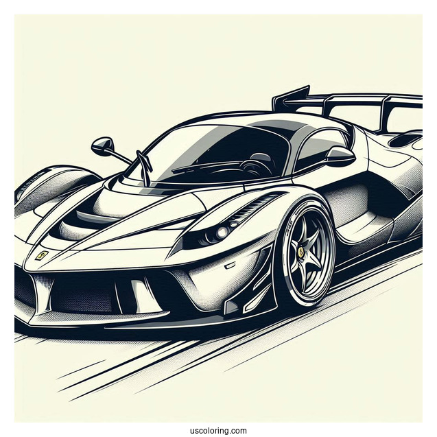 LaFerrari Race Car To Color