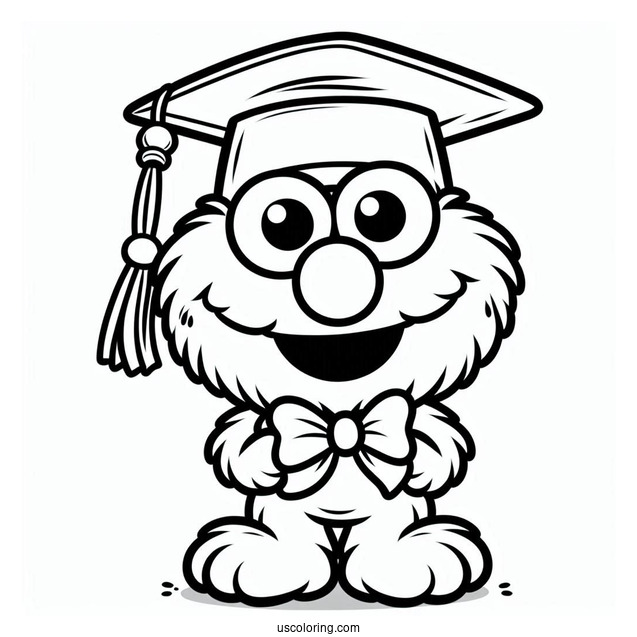 Chibi Elmo Coloring Page For Preschoolers
