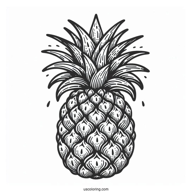 Pineapple Coloring Page For Adults