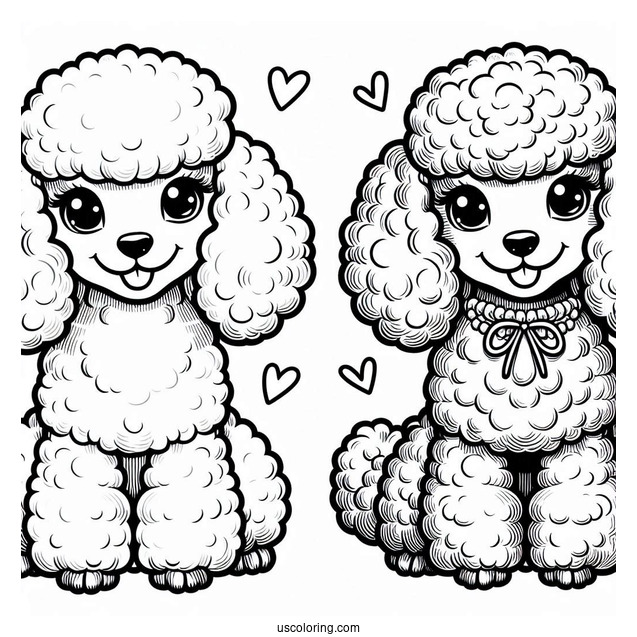Two Miniature Poodles Smiling
