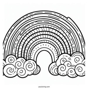 Coloring Page Of Rainbow For Toddlers