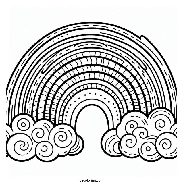 Coloring Page Of Rainbow For Toddlers