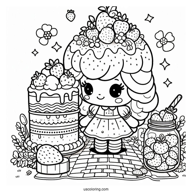 Strawberry Shortcake Coloring Page And The Berry Brick Road