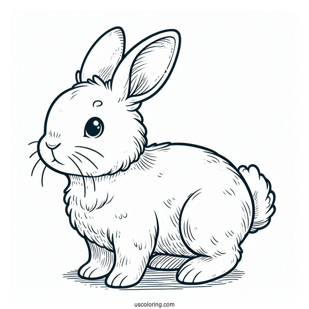 Rabbit Standing On Hind Legs Coloring Sheet