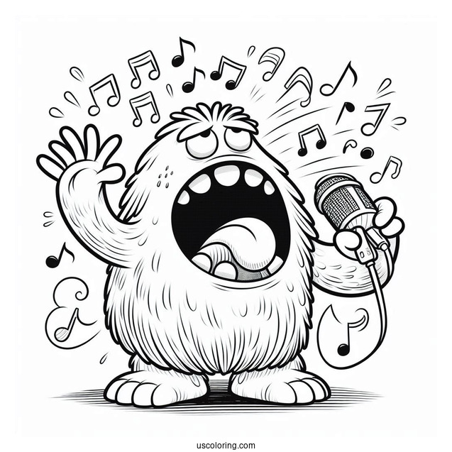 My Singing Monsters Coloring Page Of Mammott Singing Passionately