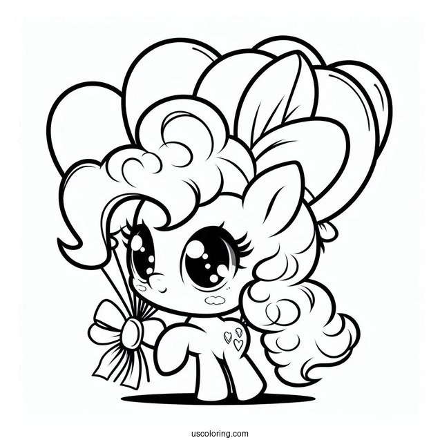 Baby Pinkie Pie Coloring Page With Balloon Background