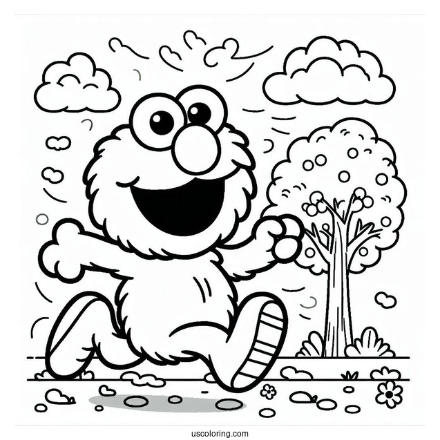 Simple Elmo Coloring Sheet For Kids