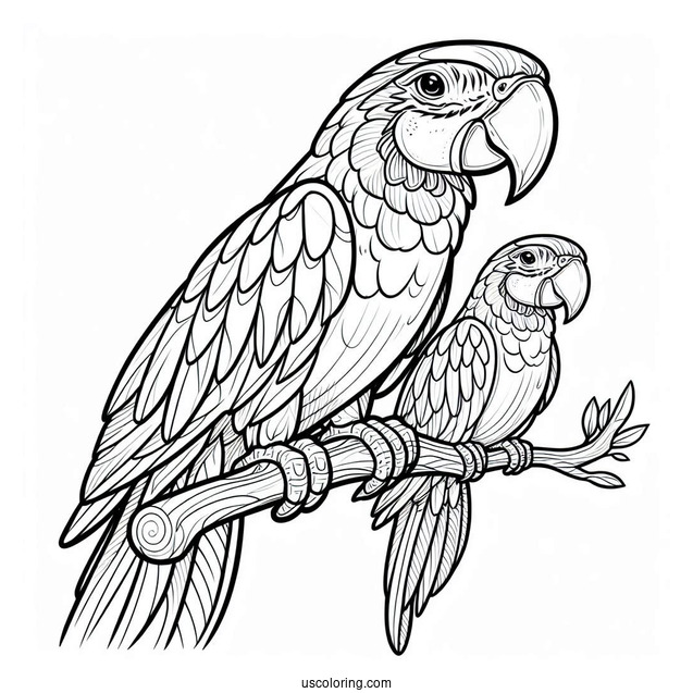 Macaw Parrot Coloring Sheet