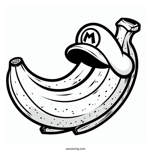 Super Mario Banana Peels Coloring Page
