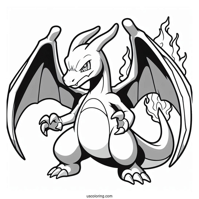 Mega Charizard X Coloring Page