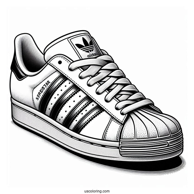 Adidas Superstar Sneaker Coloring Sheet
