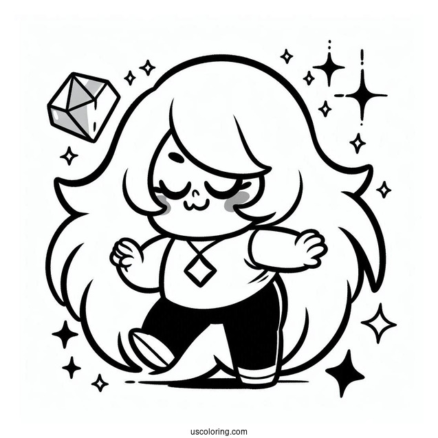 Kawaii Amethyst Steven Universe Coloring Page For Preschoolers